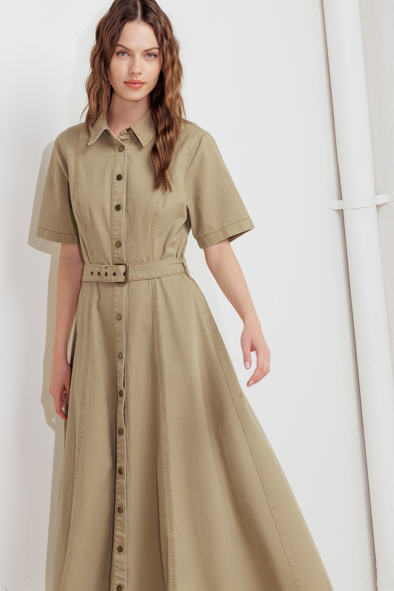 TERRACOTTA TRAIL WOVEN MIDI DRESS