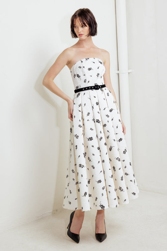 LOVELY CULTIVATED WOVEN MIDI DRESS Flying Tomato