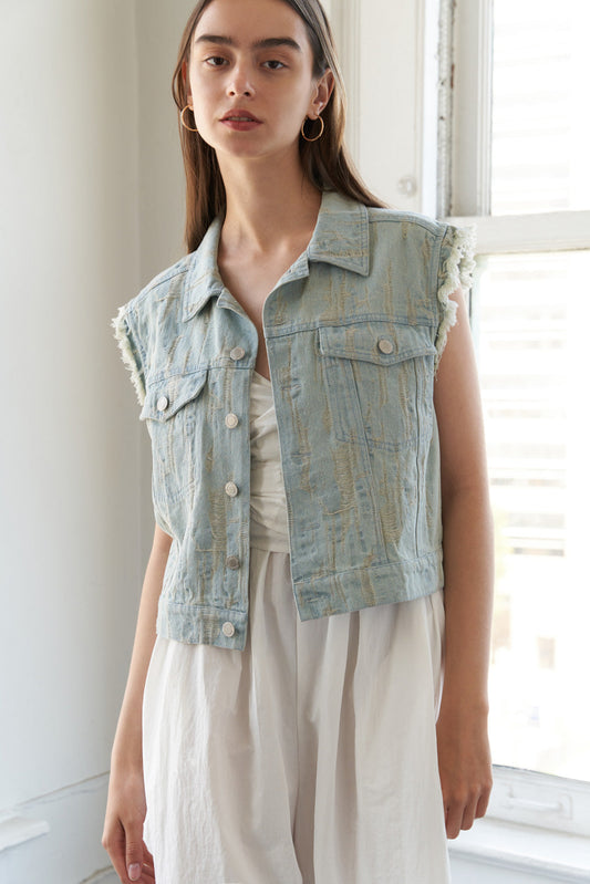 BLESSED LIFT DENIM VEST Flying Tomato