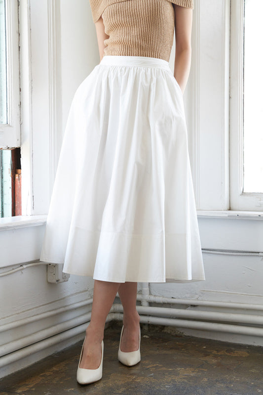 HOLDING ON TIGHT POPLIN MIDI SKIRT Flying Tomato