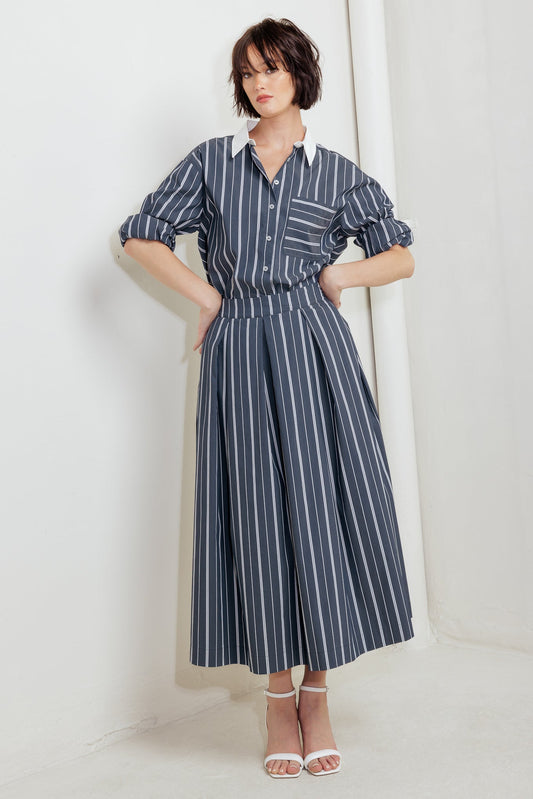 BEHIND THE GRIN WOVEN MIDI SKIRT Flying Tomato