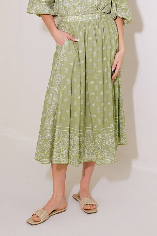 THE MORE THE MERRIER WOVEN FULL MIDI SKIRT Flying Tomato