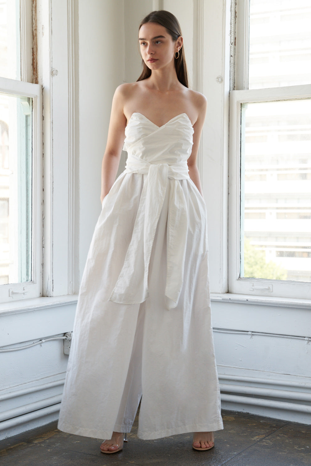 Think About Me Woven Jumpsuit With Sweetheart Neckline