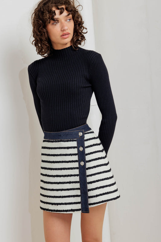 BONJOUR STRIPE WOVEN SKORT Flying Tomato