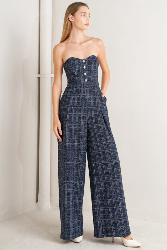 ELEGANT PARTY TWEED JUMPSUIT Flying Tomato