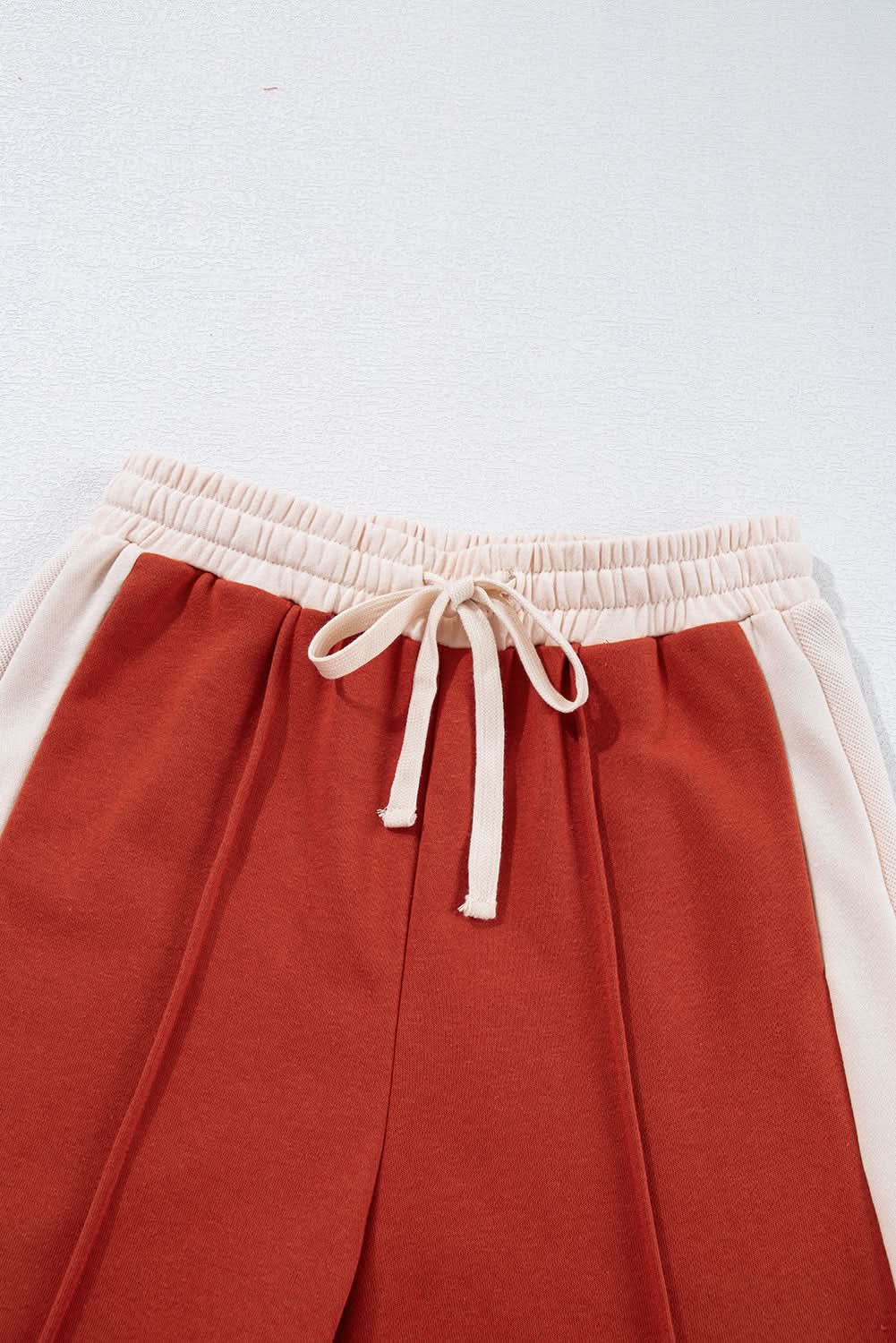 Flamingo Color Block Drawstring High Waist Wide Leg Pants - Love Salve