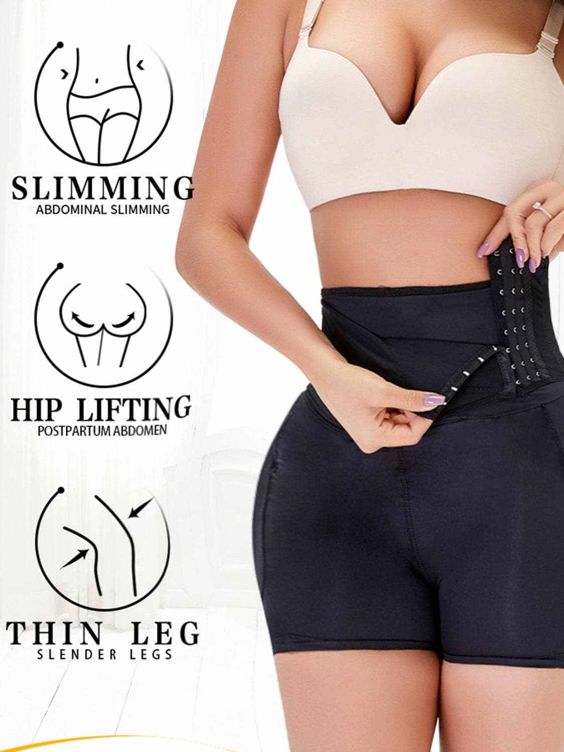 Flattering shaping shorts with hook closure - Love Salve