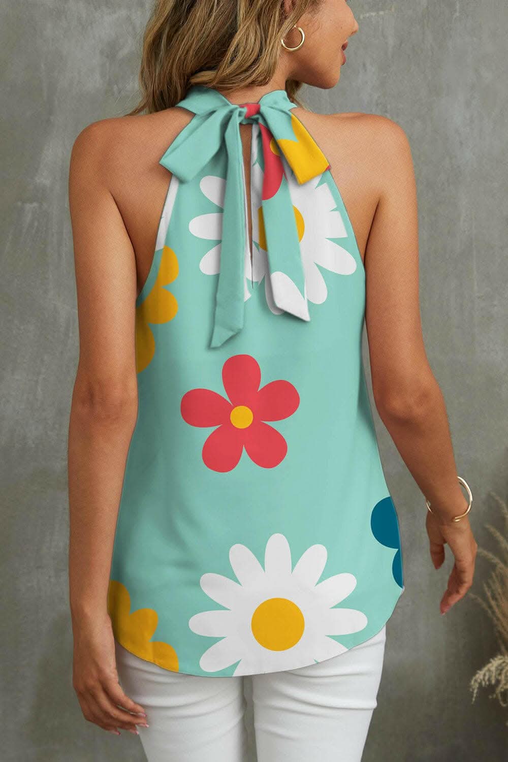 Floral Grecian neck tank top - Love Salve