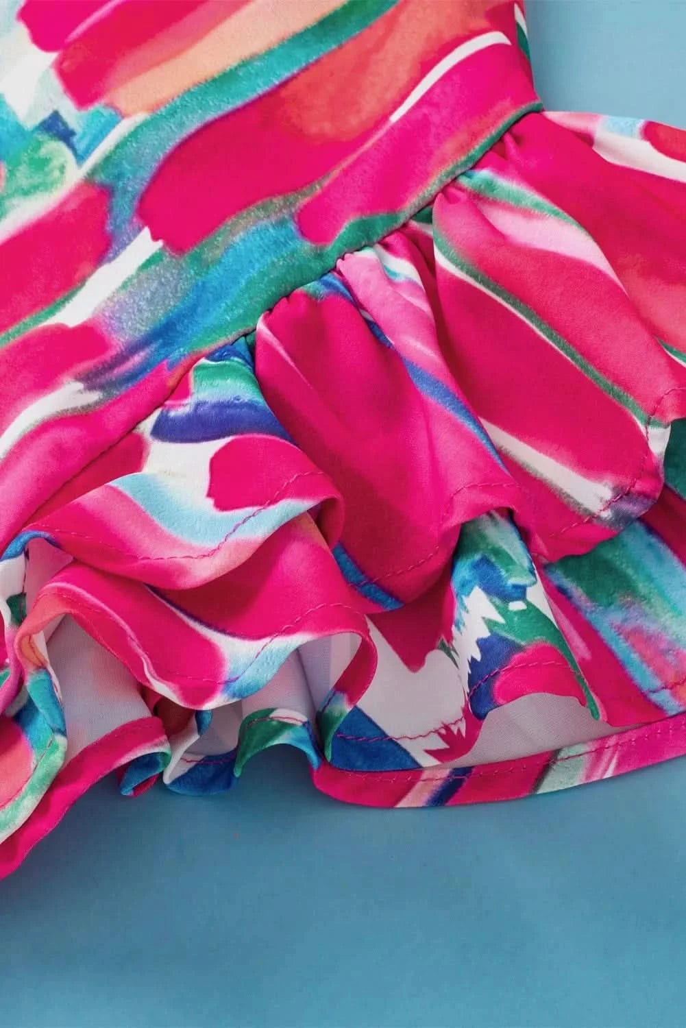 Floral Ruffled Cap Sleeve Top