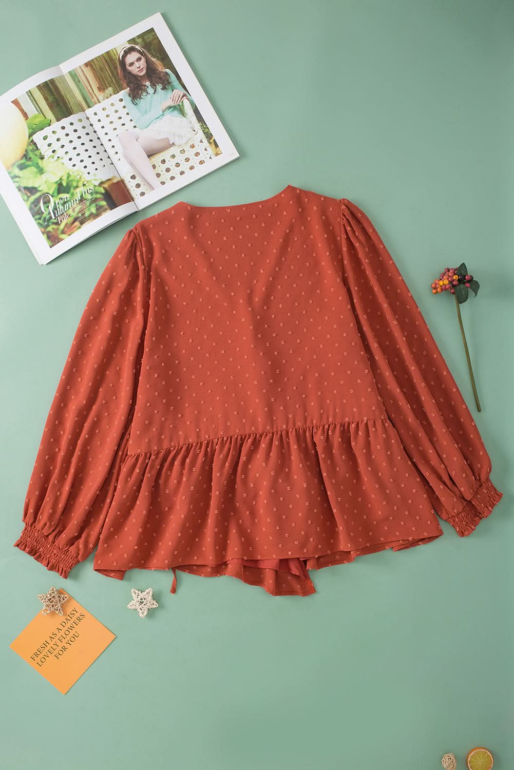 Gold Flame Plus Size Wrap Blouse - Love Salve