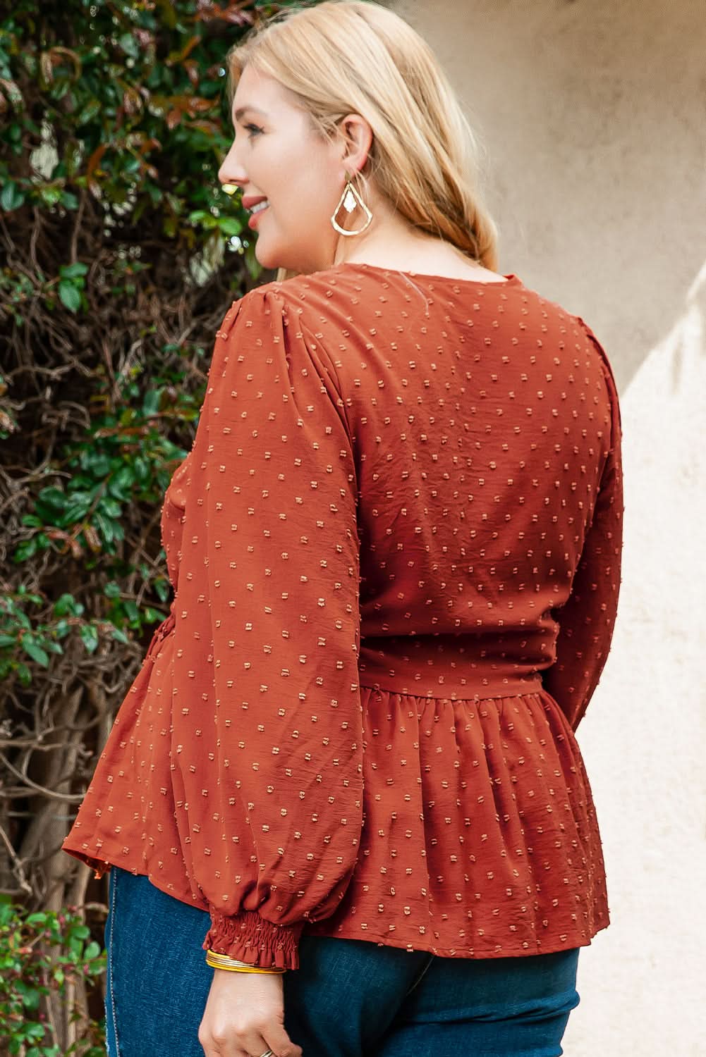 Gold Flame Plus Size Wrap Blouse - Love Salve