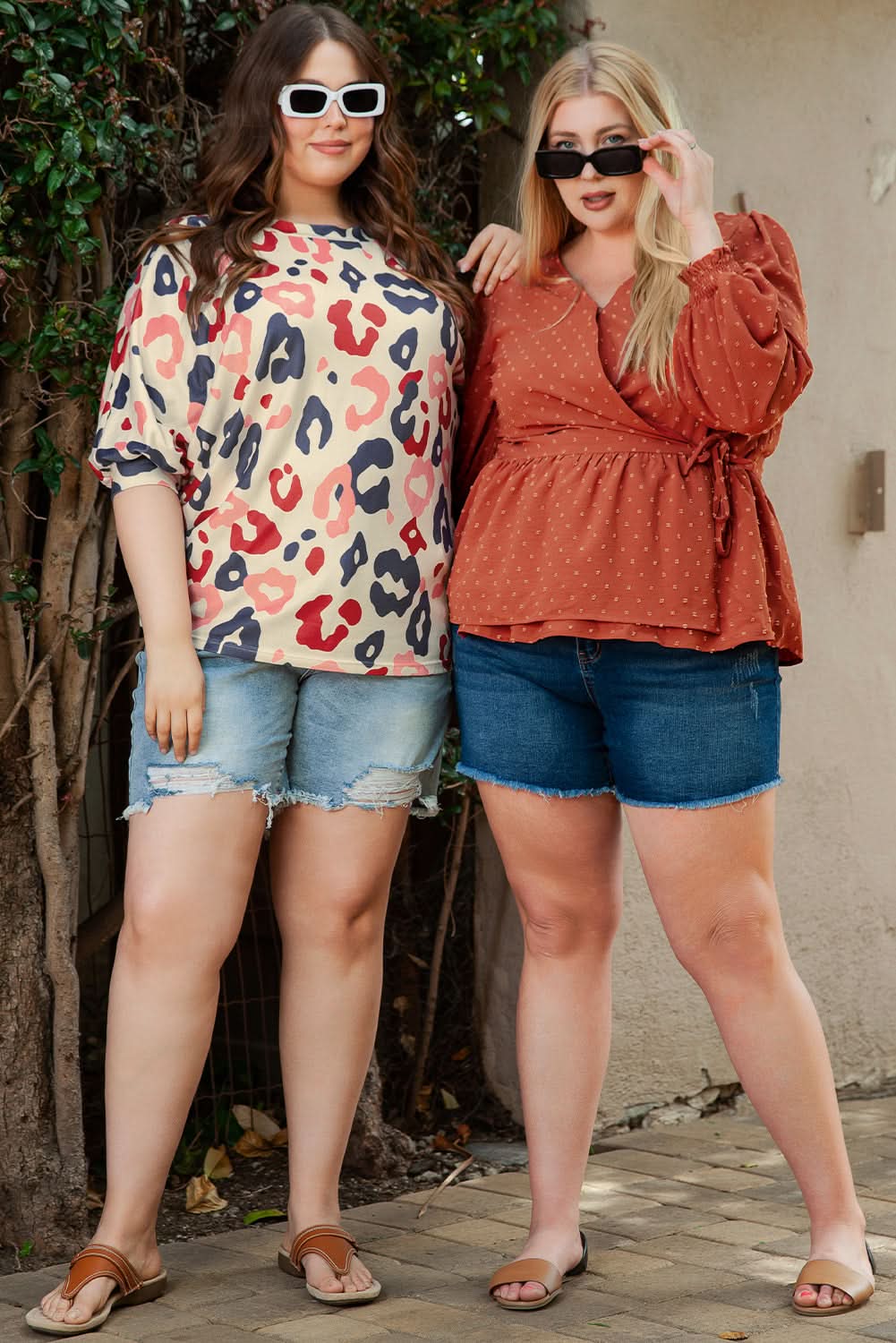 Gold Flame Plus Size Wrap Blouse - Love Salve