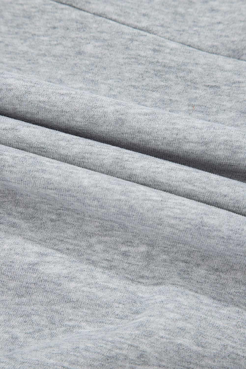 Gray Half Zipper Collared Drop Shoulder Side Slits Sweatshirt - Love Salve