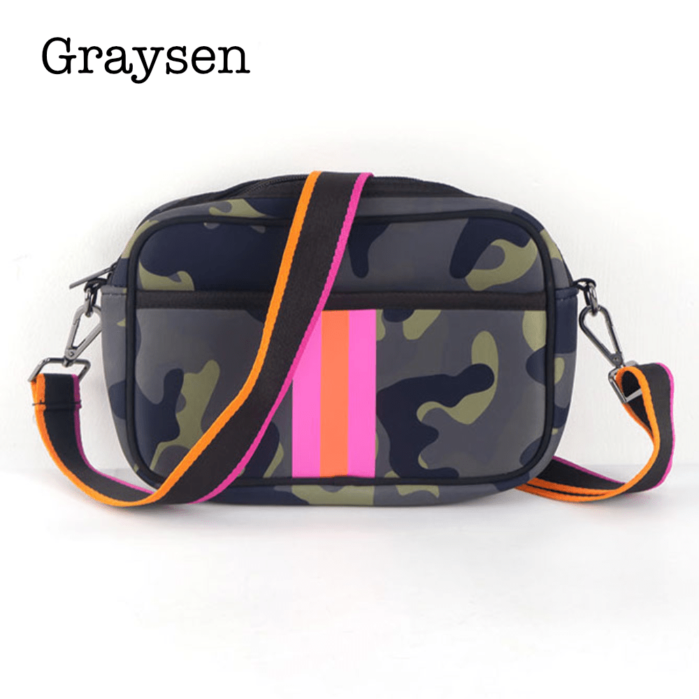 Neoprene Compact Crossbody Bag for Travel and Everyday Use - Love Salve