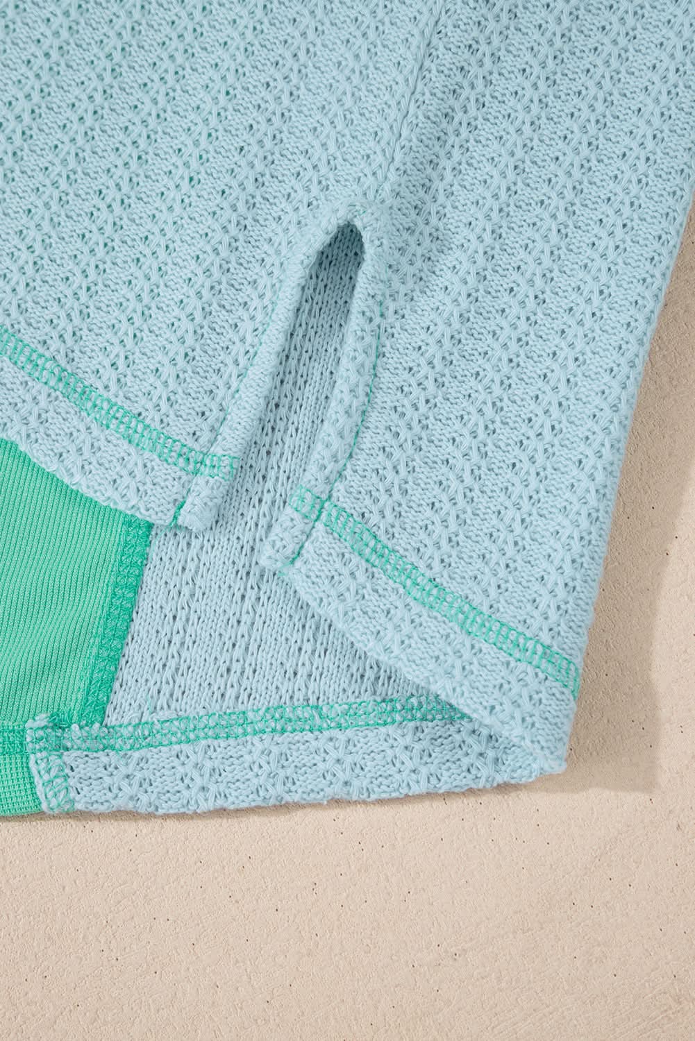 Green Colorblock Stitching Patchwork Buttoned Long Sleeve Top - Love Salve