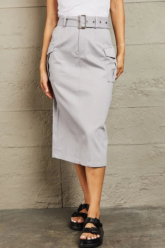 HYFVE Professional Poise Buckled Midi Skirt - Love Salve