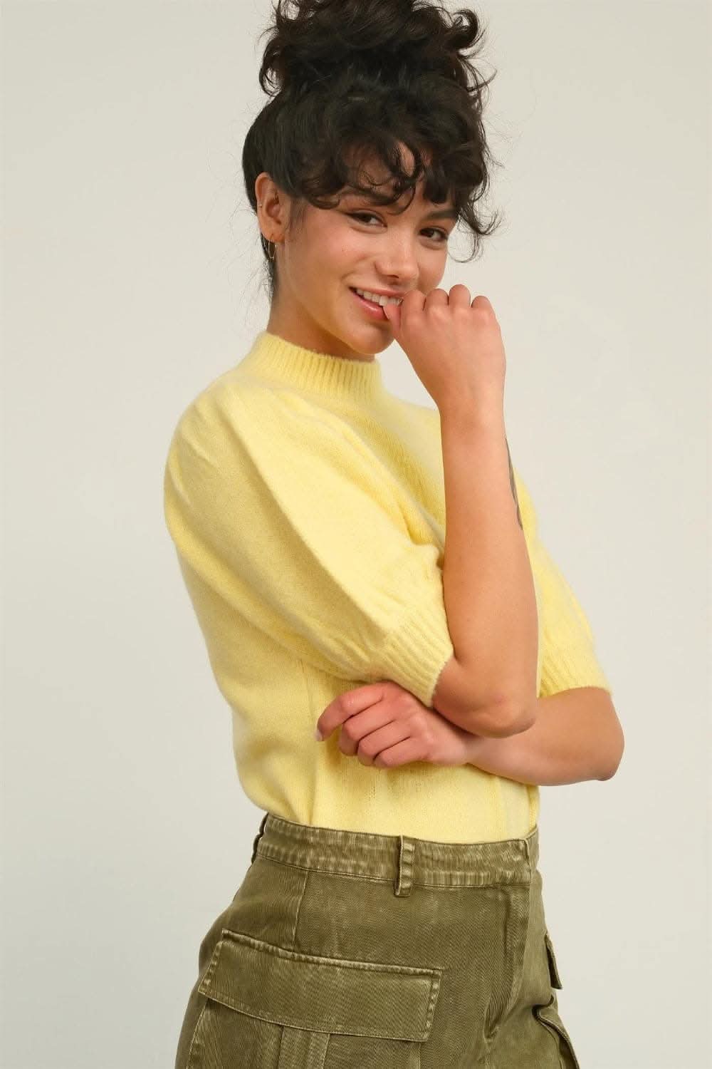 HYFVE puff sleeve mock neck top - Love Salve