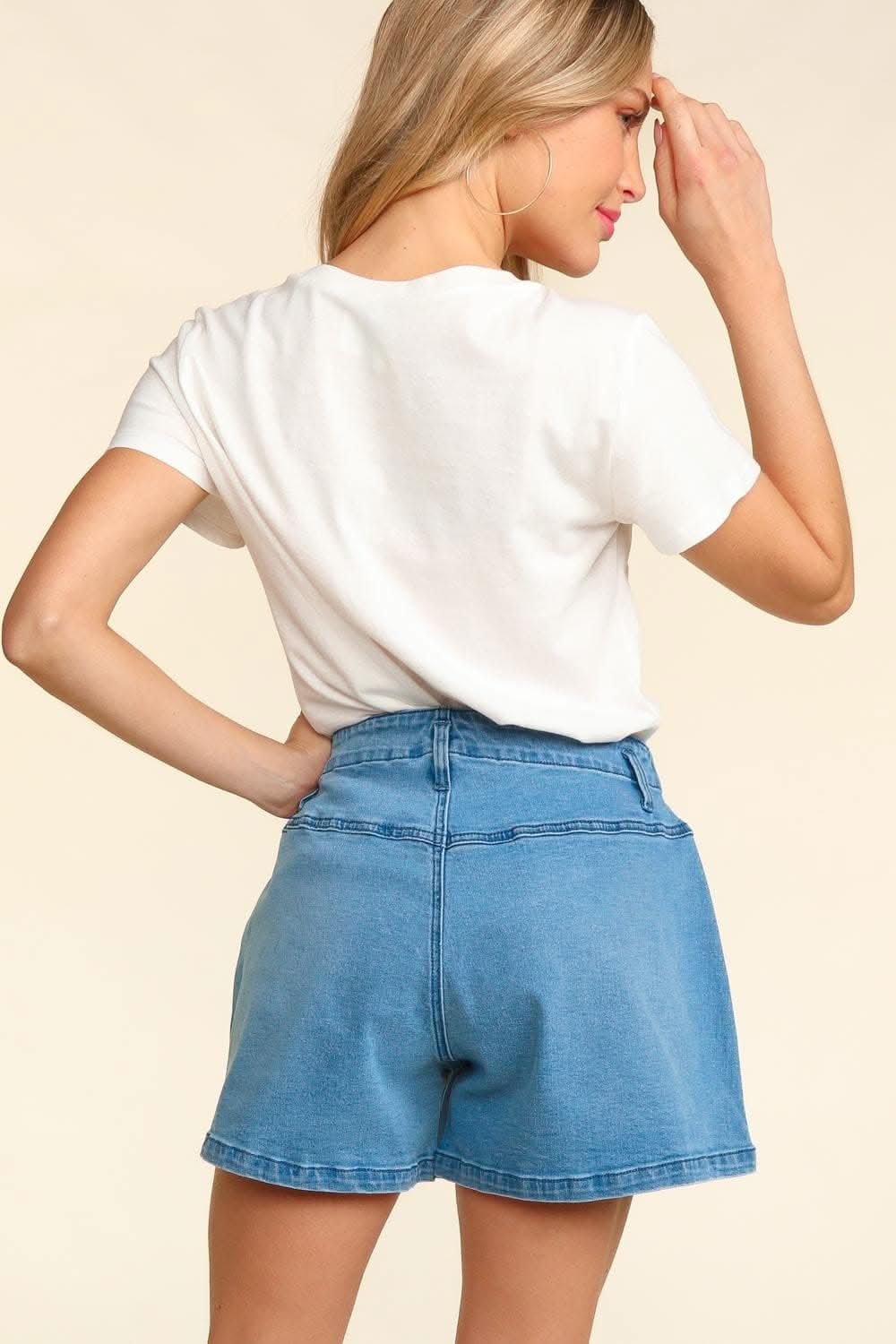 Haptics high rise denim shorts - Love Salve