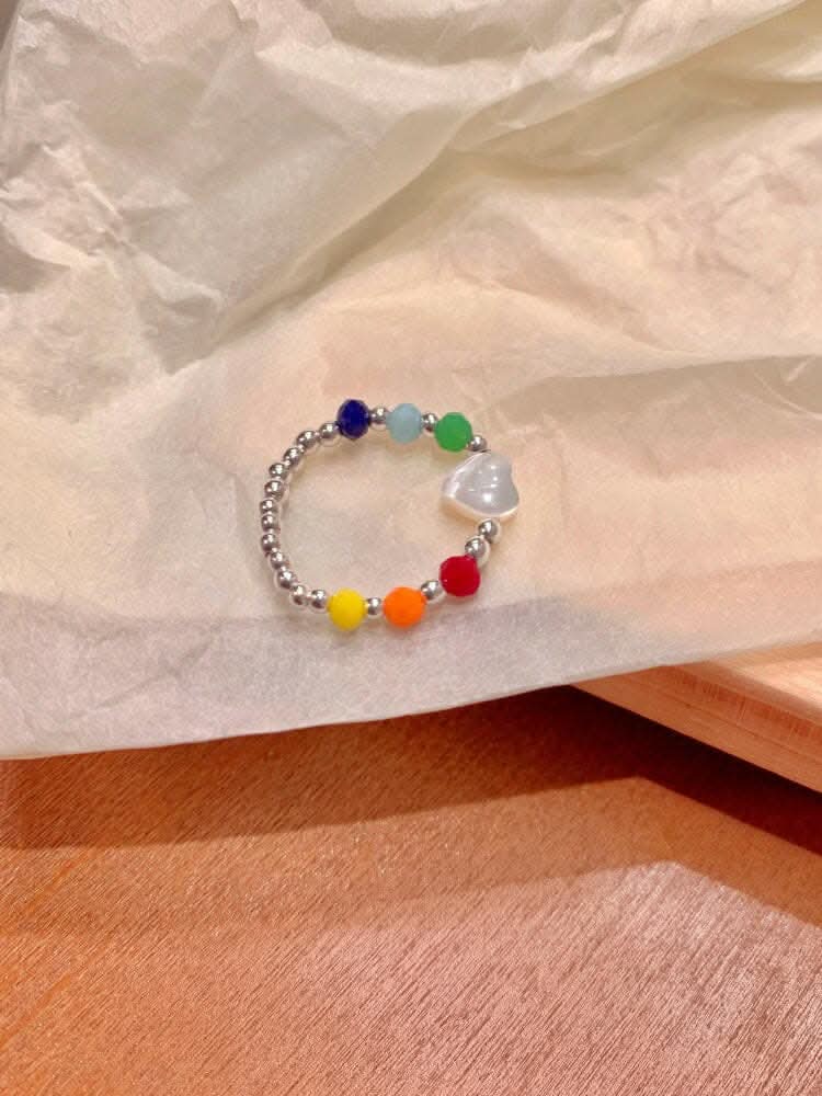 Heart-shaped acrylic ring - adjustable