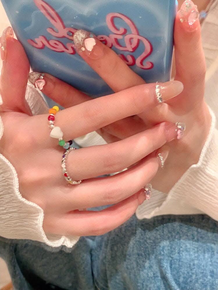 Heart-shaped acrylic ring - adjustable