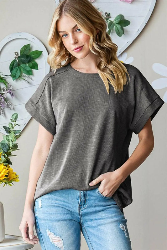 Heimish Full Size Short Sleeve Round Neck T-Shirt - Love Salve