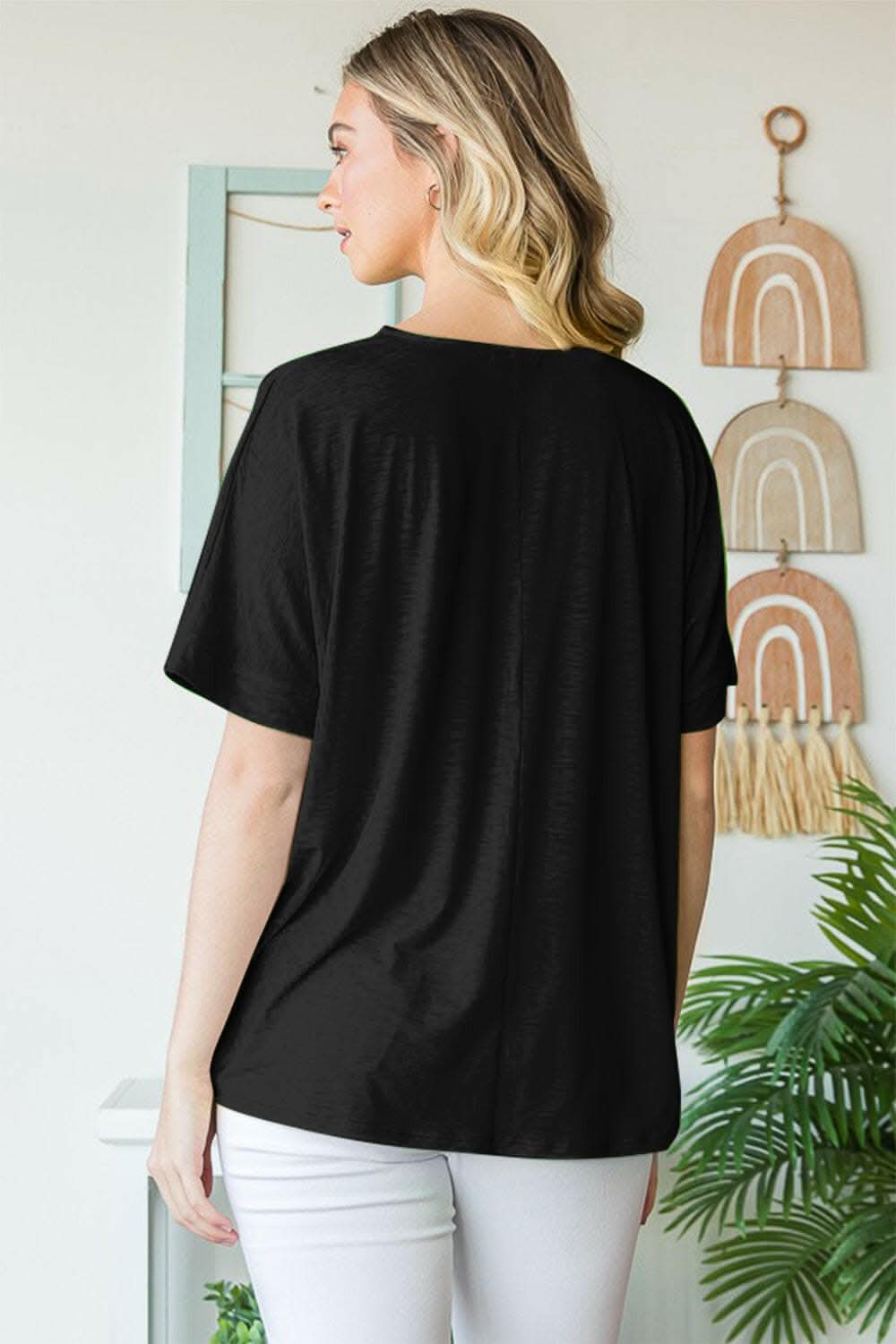 Heimish Full Size V-Neck Short Sleeve T-Shirt - Love Salve