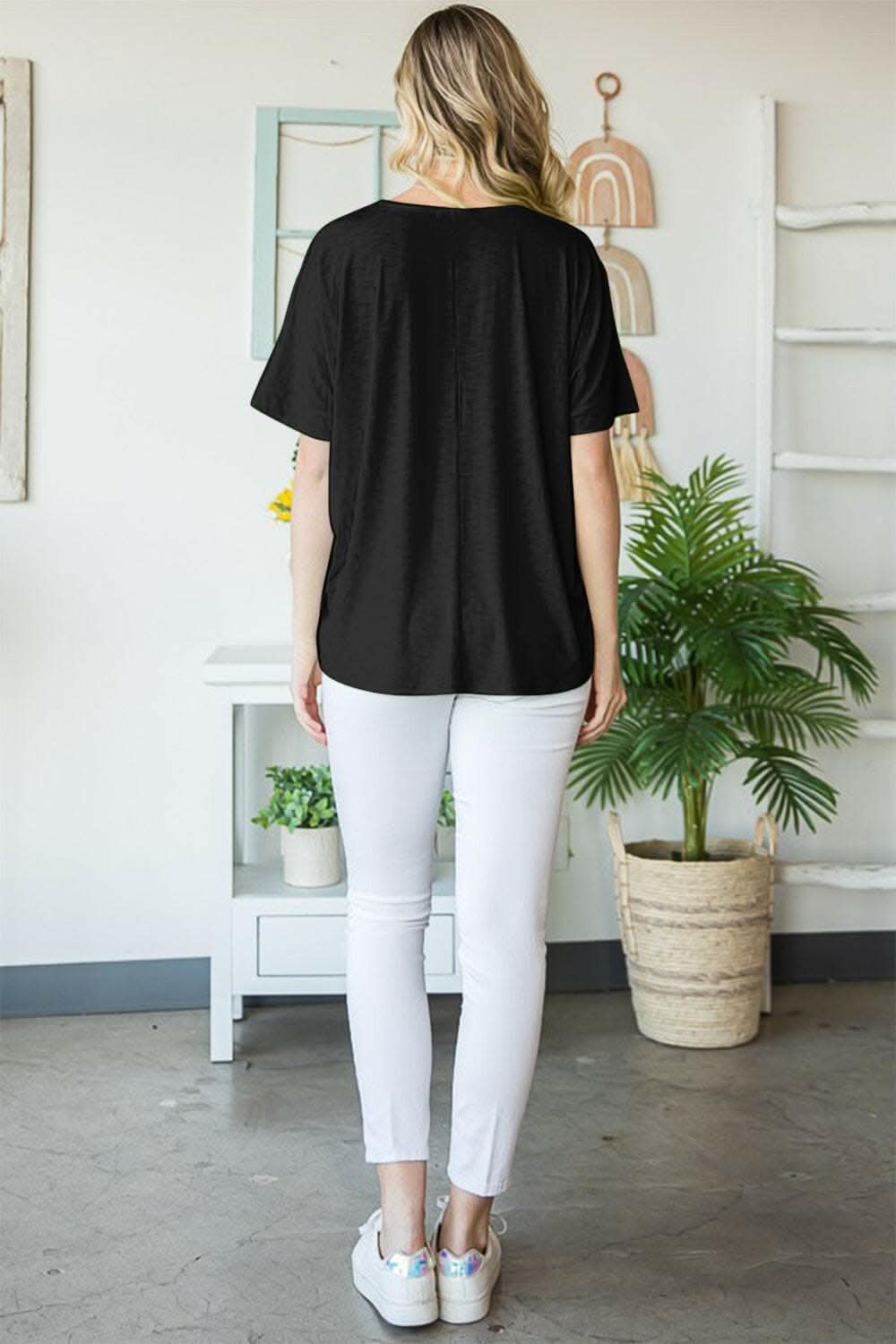 Heimish Full Size V-Neck Short Sleeve T-Shirt - Love Salve