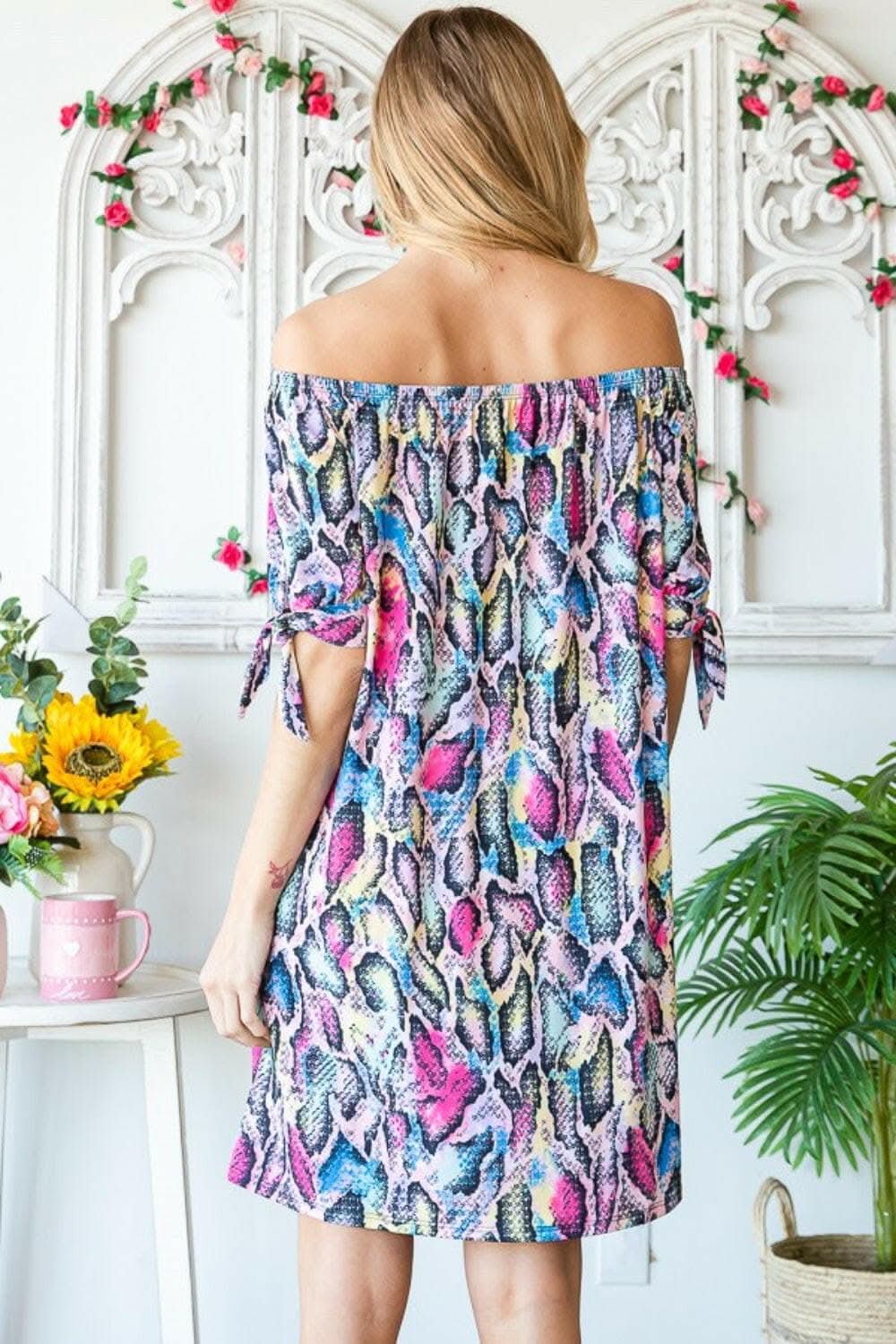 Heimish off-shoulder snake mini dress - Love Salve