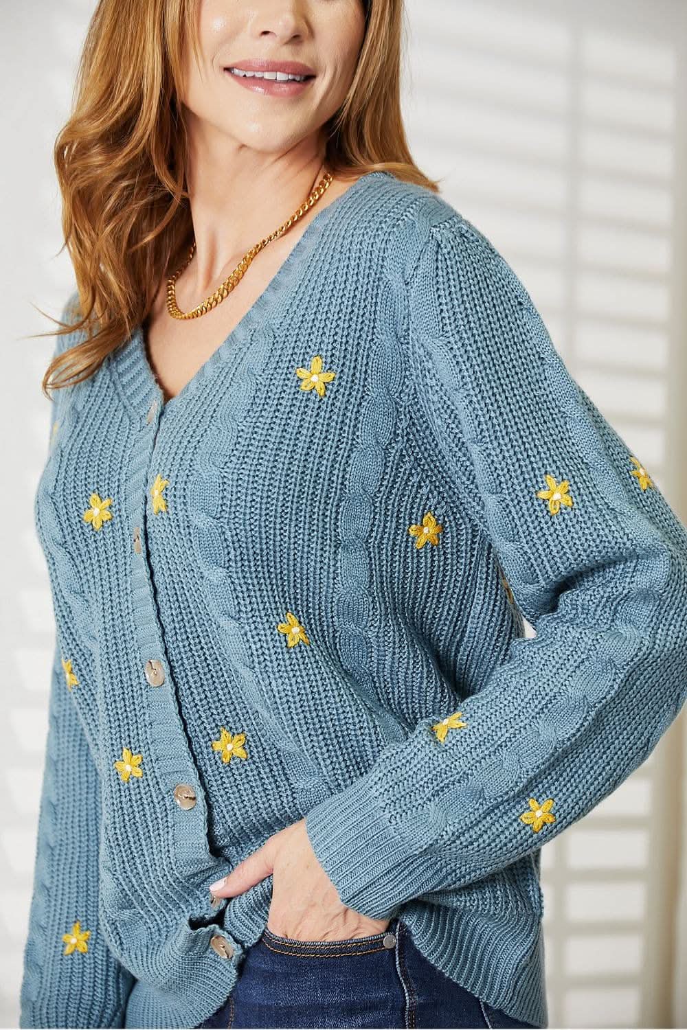 Heyson floral embroidered cardigan - Love Salve