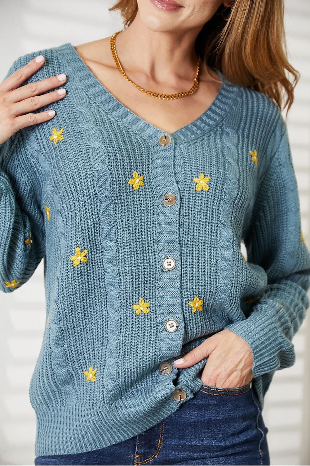 Heyson floral embroidered cardigan - Love Salve