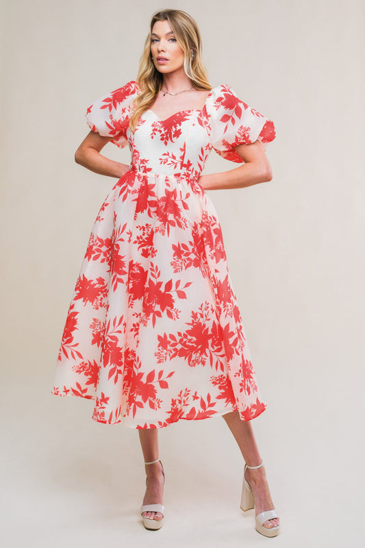 SUCCESSFULLY CUTE WOVEN MIDI DRESS Flying Tomato