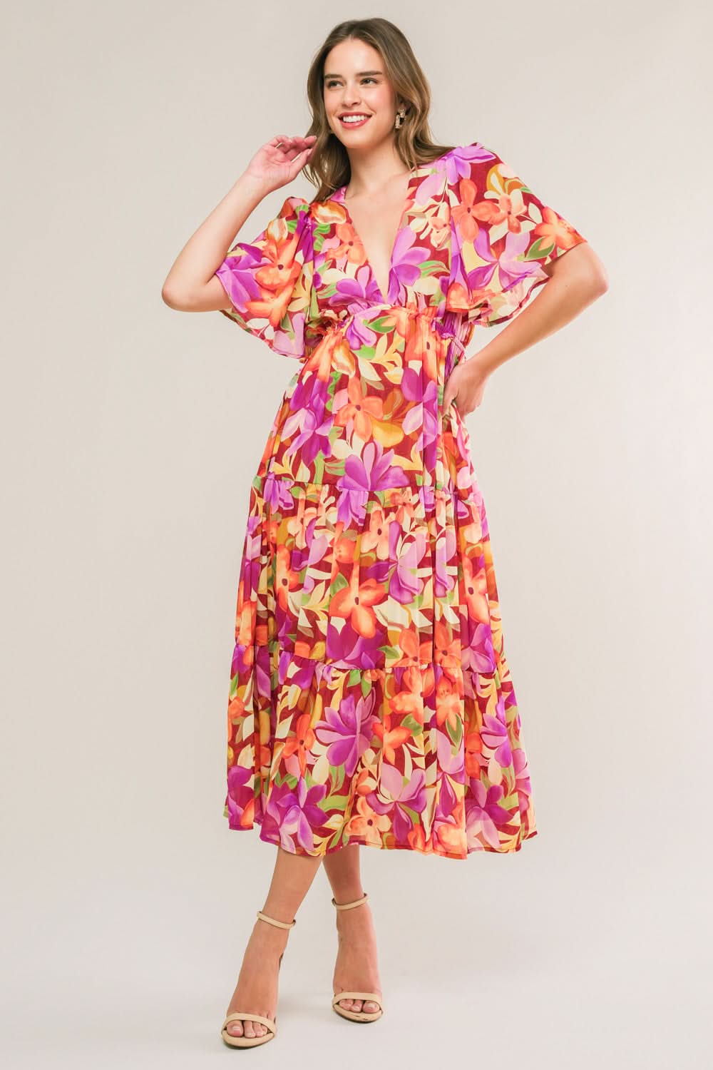 START LOOKING WOVEN MIDI DRESS