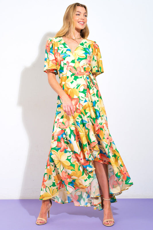 ELABORATE CHARM WOVEN HI-LO DRESS Flying Tomato