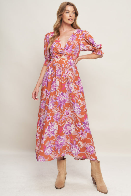 MEADOW SERENADE WOVEN MIDI DRESS Flying Tomato