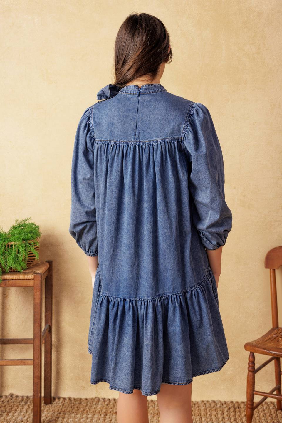 COMMON GROUND LIGHT WEIGHT DENIM MINI DRESS Flying Tomato