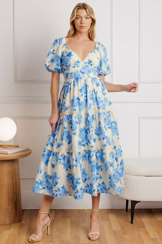 THROUGH THE FOG WOVEN MIDI DRESS Flying Tomato