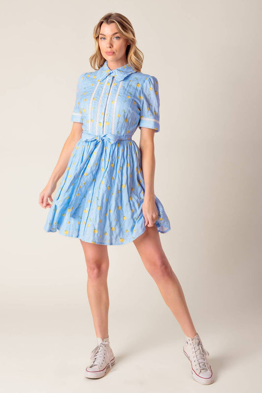 STARLIT SKIES WOVEN MINI DRESS Flying Tomato
