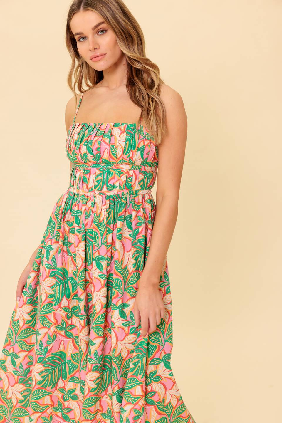 STORYTELLING WOVEN MIDI DRESS