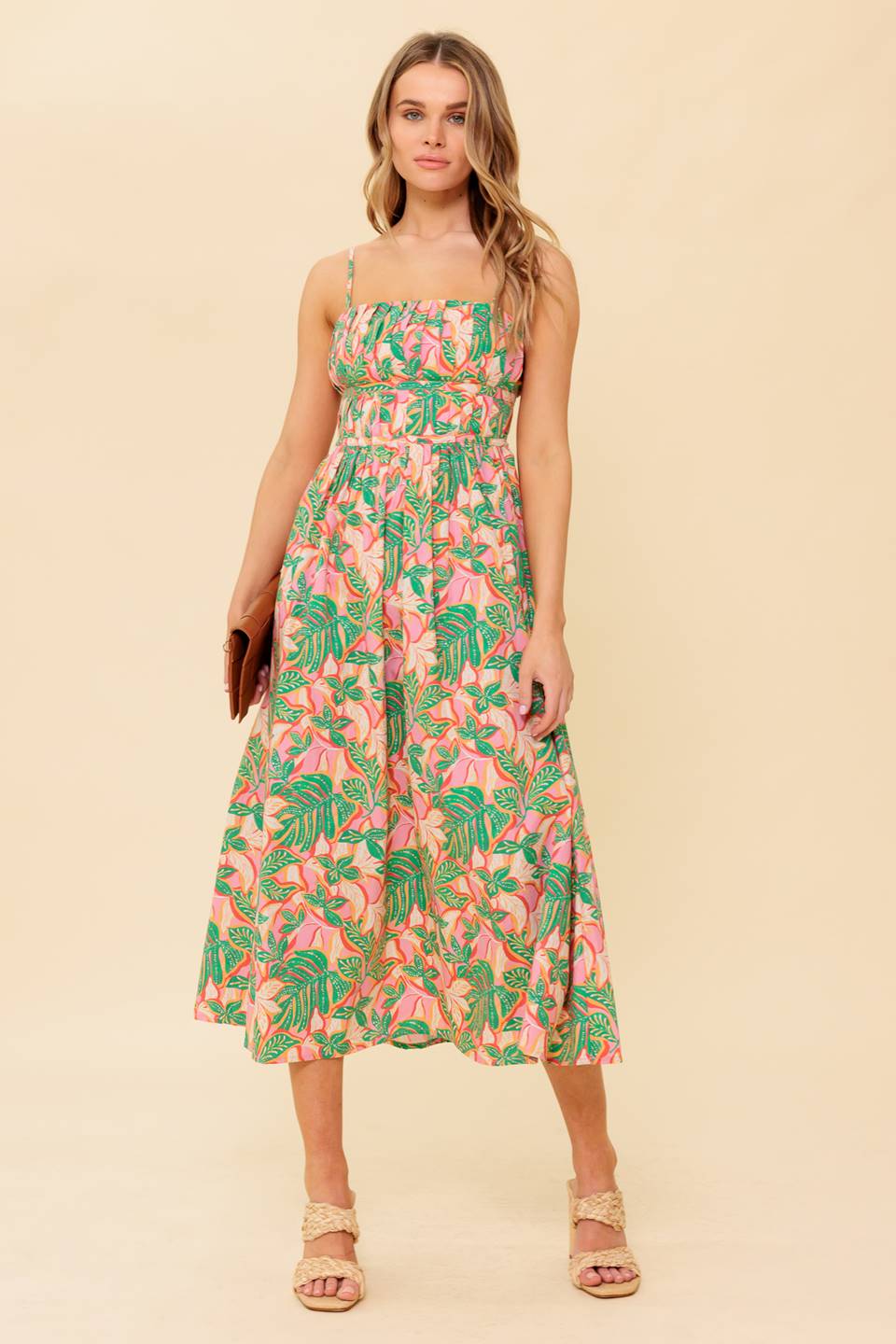 STORYTELLING WOVEN MIDI DRESS