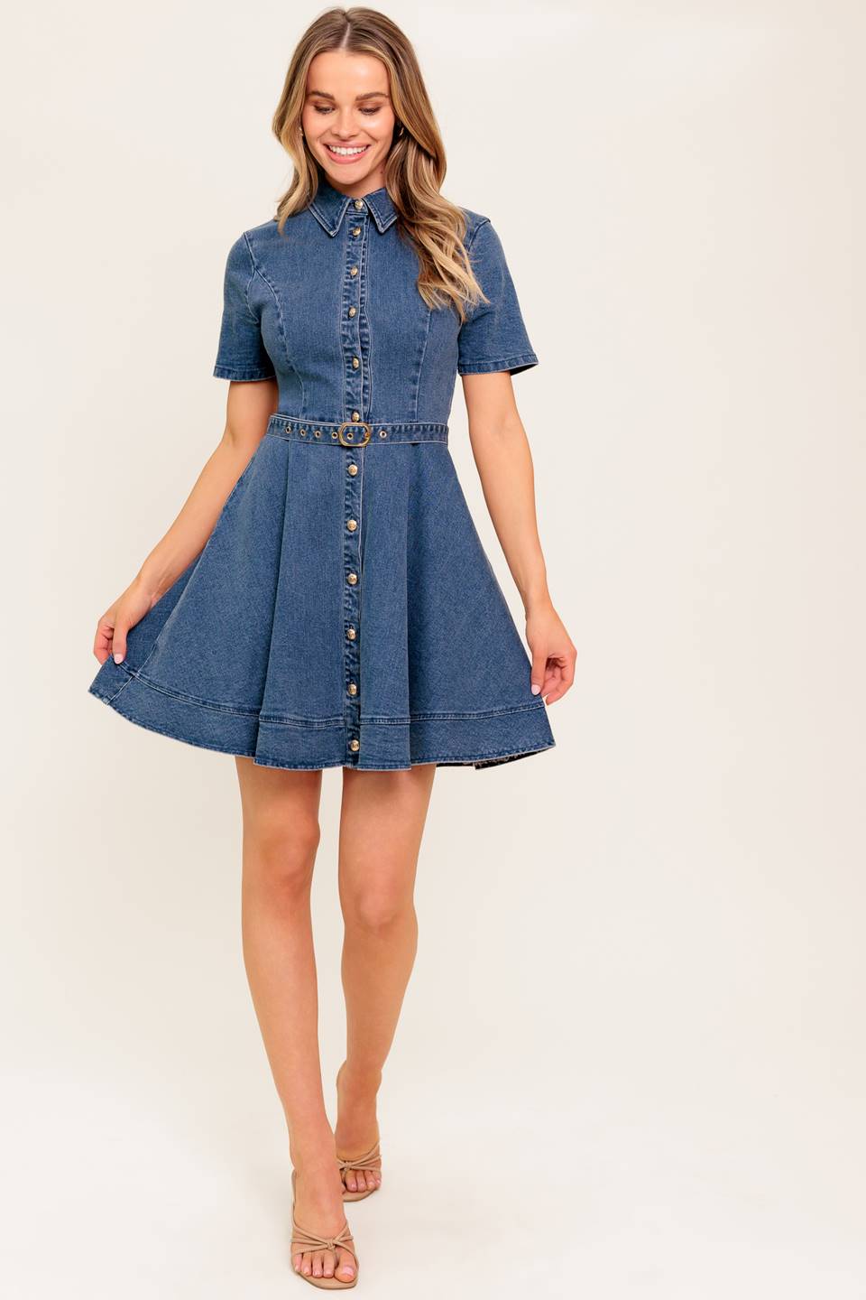 IN THE SHADE INDIGO DENIM MINI DRESS