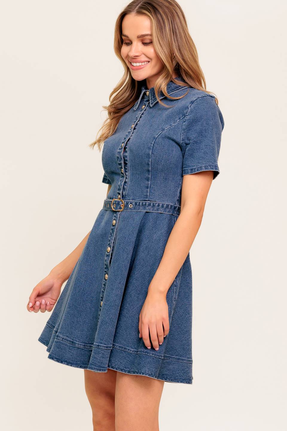 IN THE SHADE INDIGO DENIM MINI DRESS