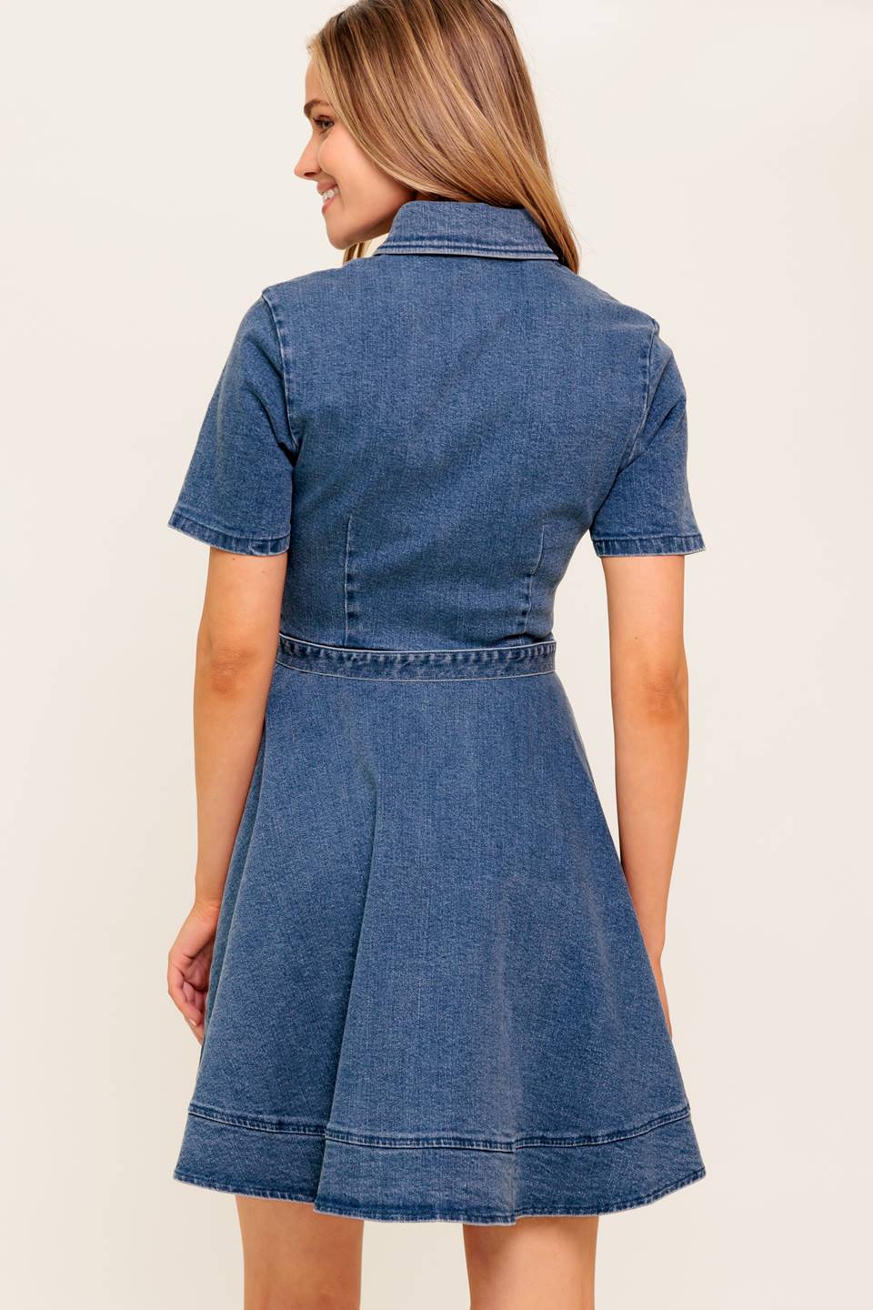 IN THE SHADE INDIGO DENIM MINI DRESS