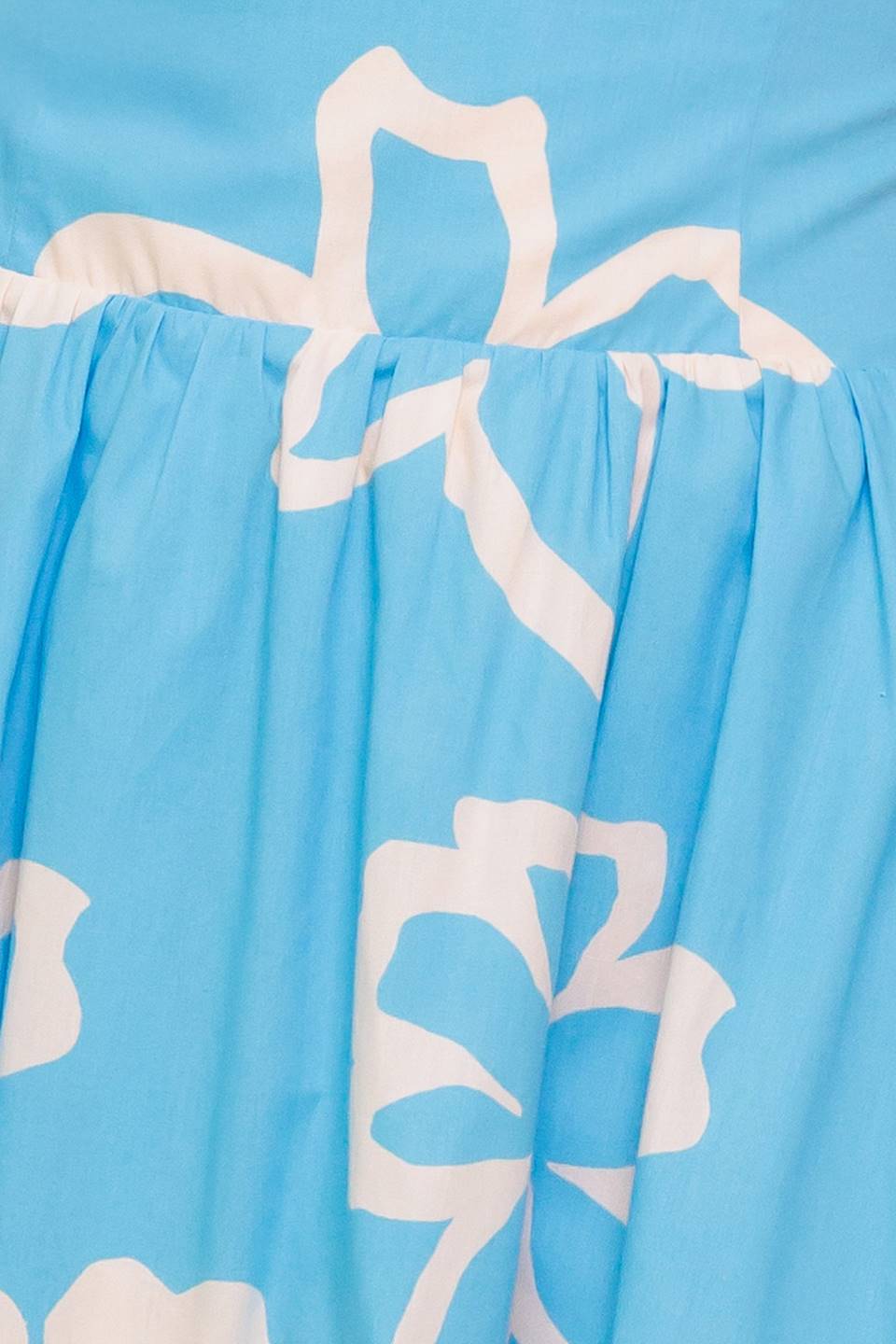 SERENE PETALS BLUE WOVEN MIDI DRESS