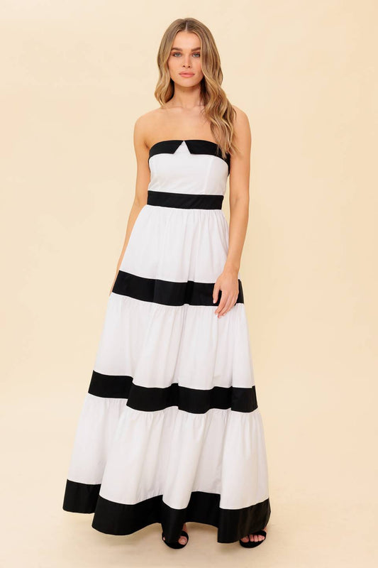 YOURS TO KEEP COLOR BLOKED MAXI DRESS Flying Tomato