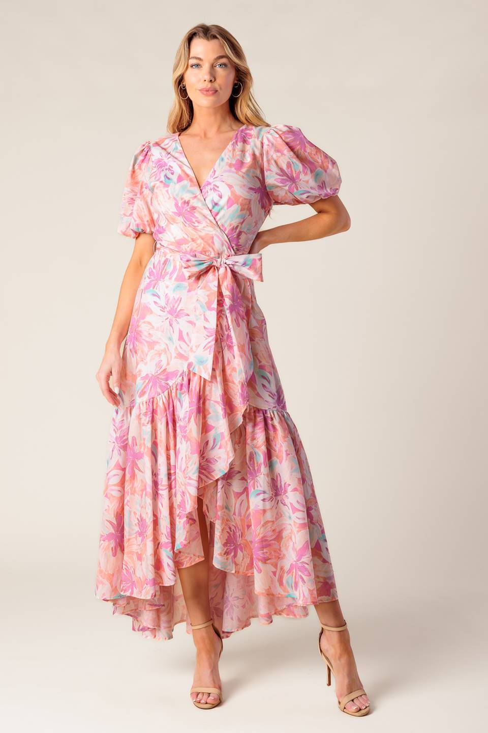 BLESS YOUR HEART CORAL WOVEN MINI DRESS