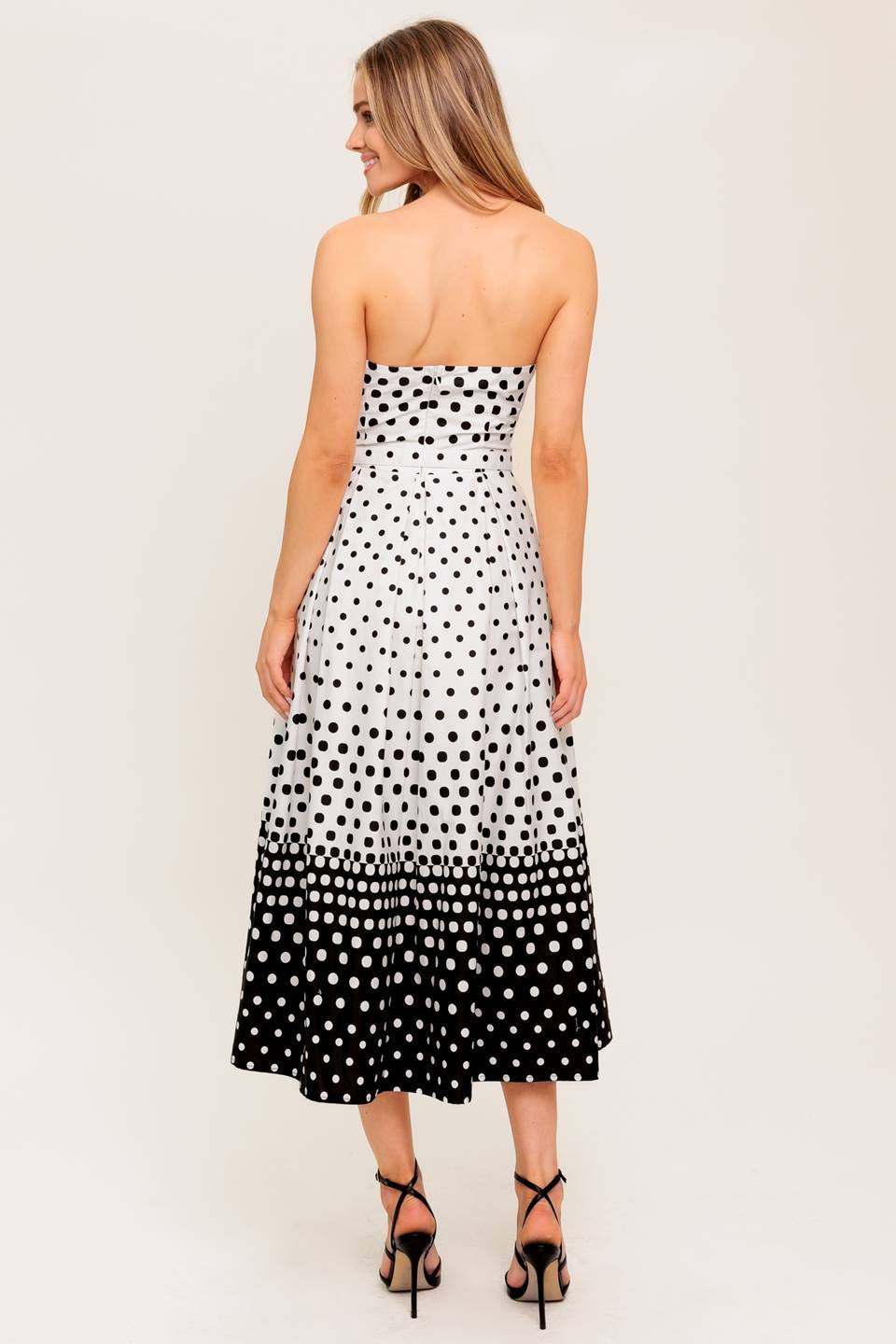 SUMMER FLIRT POLKADOT WOVEN MIDI DRESS