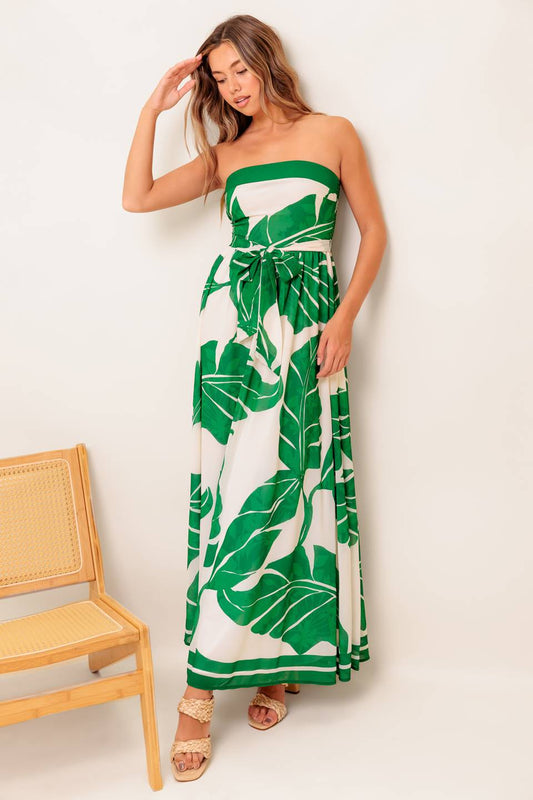 PURE MOMENT GREEN WOVEN ANKLE DRESS Flying Tomato