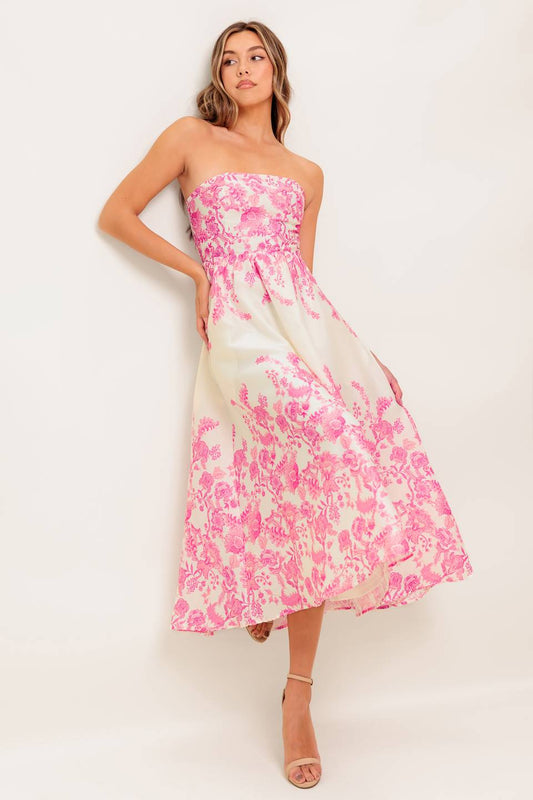 COCO LOCOS WOVEN MIDI DRESS Flying Tomato