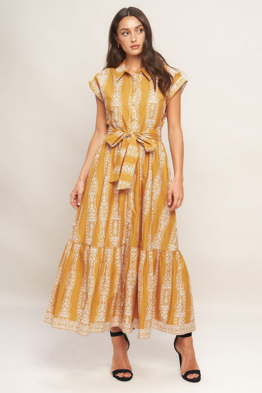 DESERT BLOOM WOVEN MIDI DRESS Flying Tomato