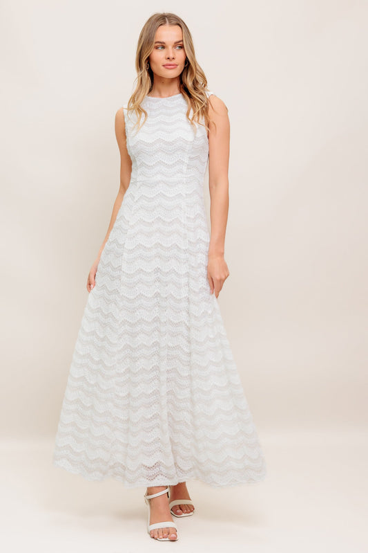 HEARTFELT CREAM WOVEN LACE ANKLE DRESS Flying Tomato